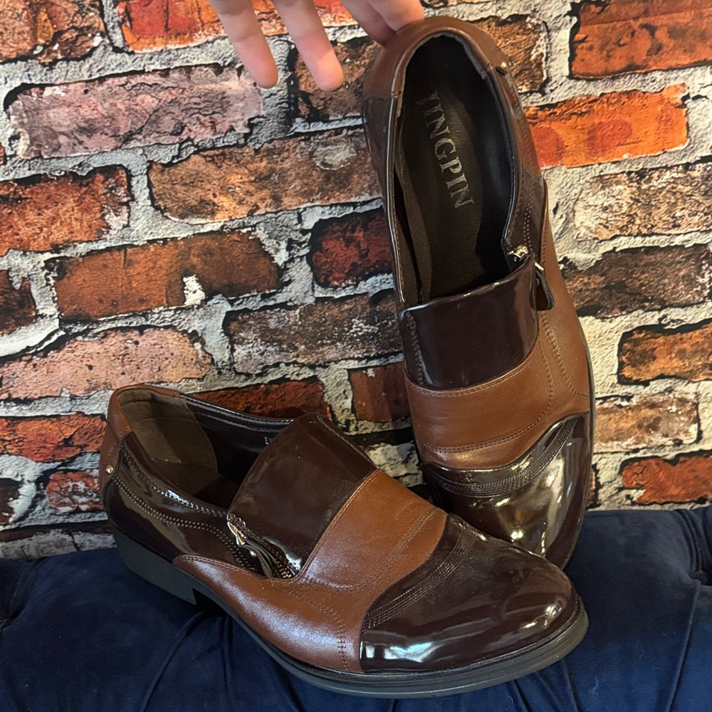Men's Brown and Dark Brown Leather Loafers